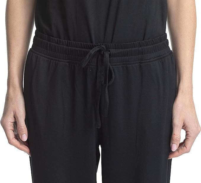 Hanes Women's Short Sleeve Top and Jogger Pajama Pants