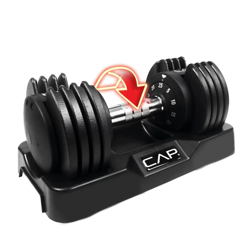 CAP Barbell 25lb. Adjustable Dumbbell, Quick Select 5-25, Single
