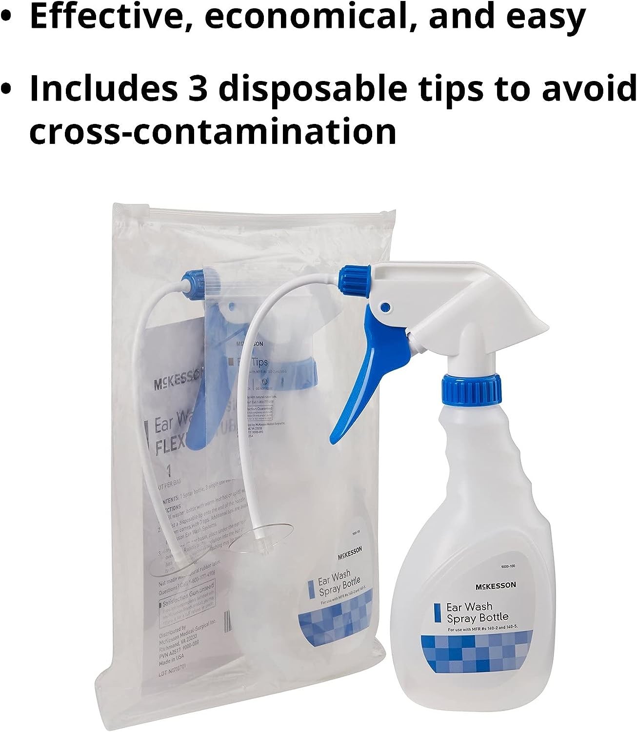 McKesson Ear Wash Spray Bottle, Wax Removal, Disposable Tip, 1 Count, 10 Packs, 10 Total