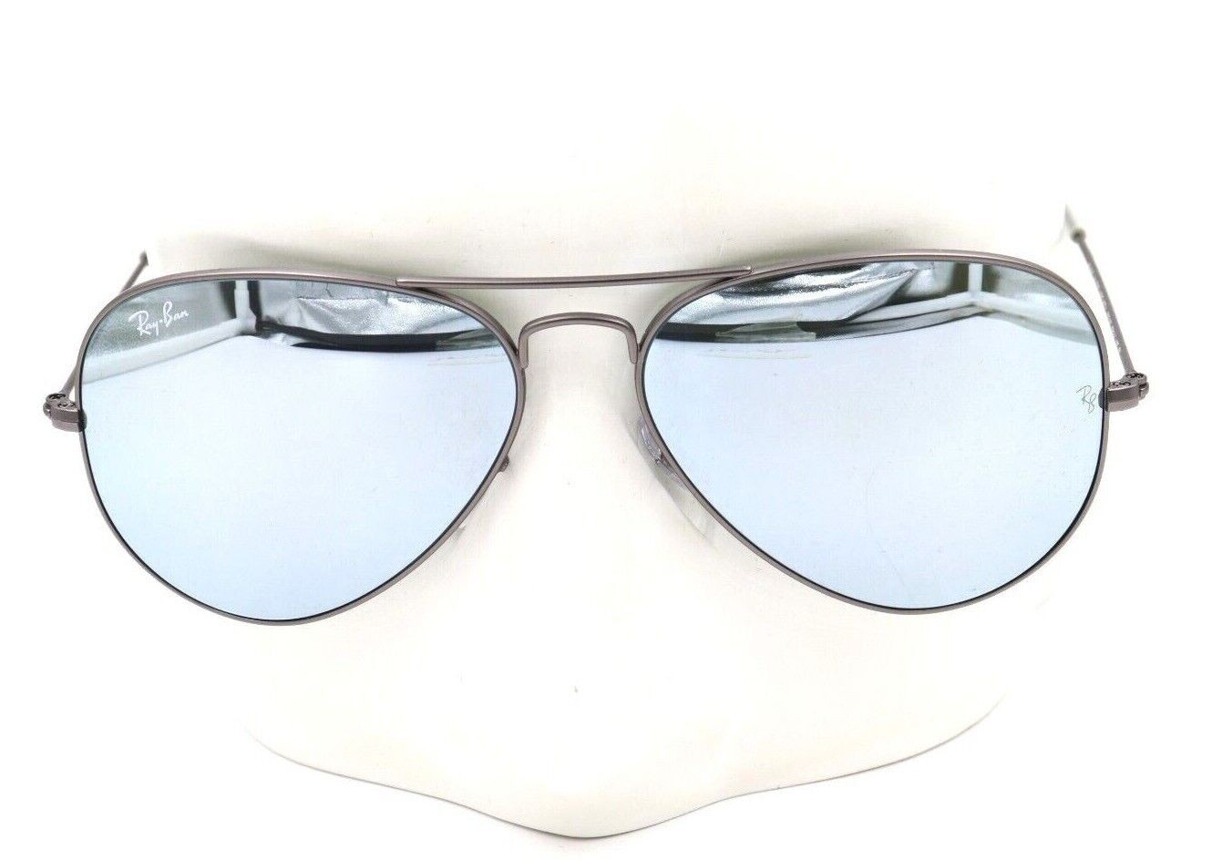 New Ray-Ban Aviator Gunmetal Light Green Silver Sunglasses RB3025 029/30 58 $186