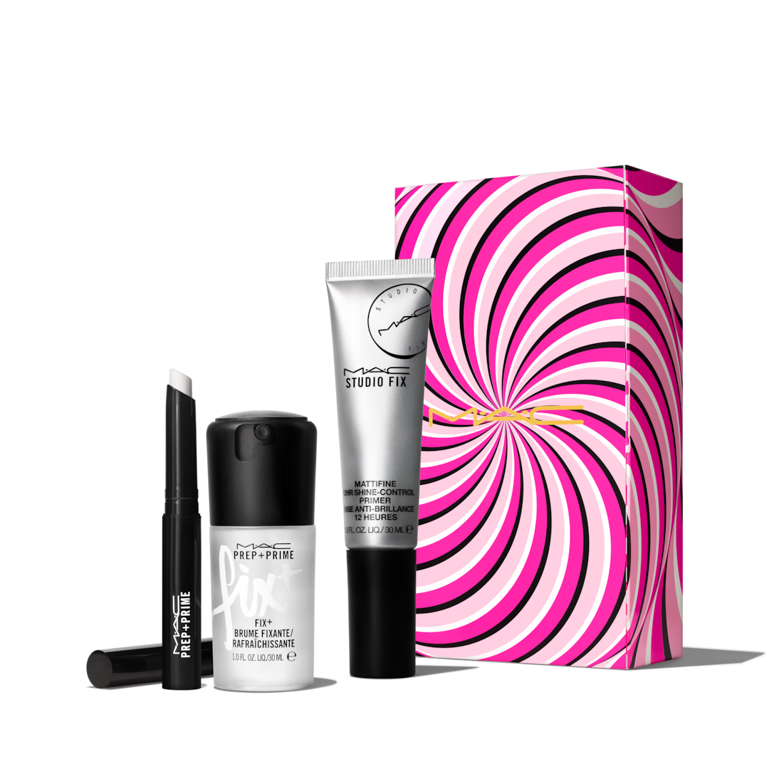 TRICKS OF THE TRADE KIT--A limited-edition skin kit that includes Studio Fix Mattifine 12HR Shine-Control Primer, Prep + Prime Lip and a mini Fix+