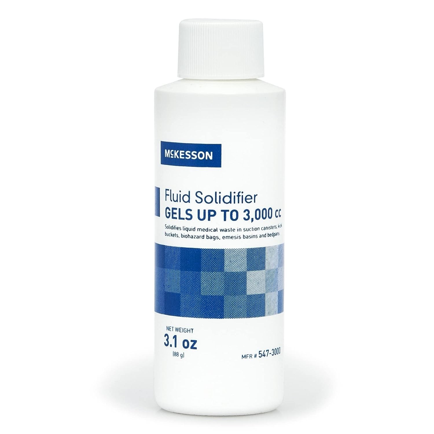 McKesson Fluid Solidifier - Fast, Effective, Gels up to 3,000 cc - Screw Cap Bottle, 3.1 oz, 1 Count, 75 Packs, 75 Total