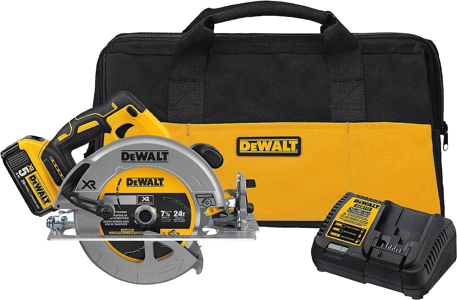 DEWALT 20V MAX* 7-1/4-Inch Cordless Circular Saw with Brake Kit (DCS570P1)