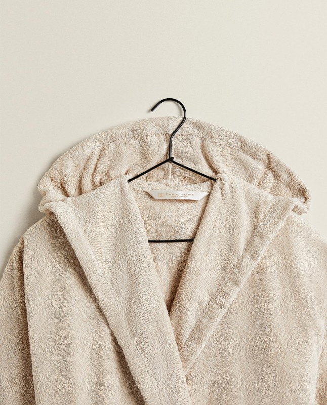 COTTON BATHROBE WITH HOOD