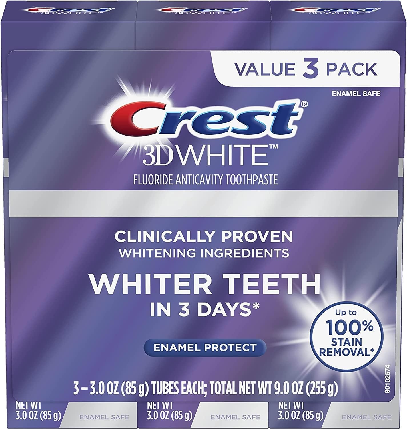 Crest 3D White Brilliance Pro Enamel Protect 3oz 3 Pack