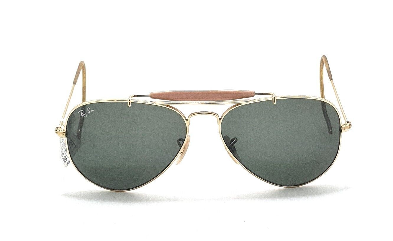 Ray-Ban Outdoorsman RB3030 L0216 3N Aviator Unisex Gold/Green Sunglass 58-14-120