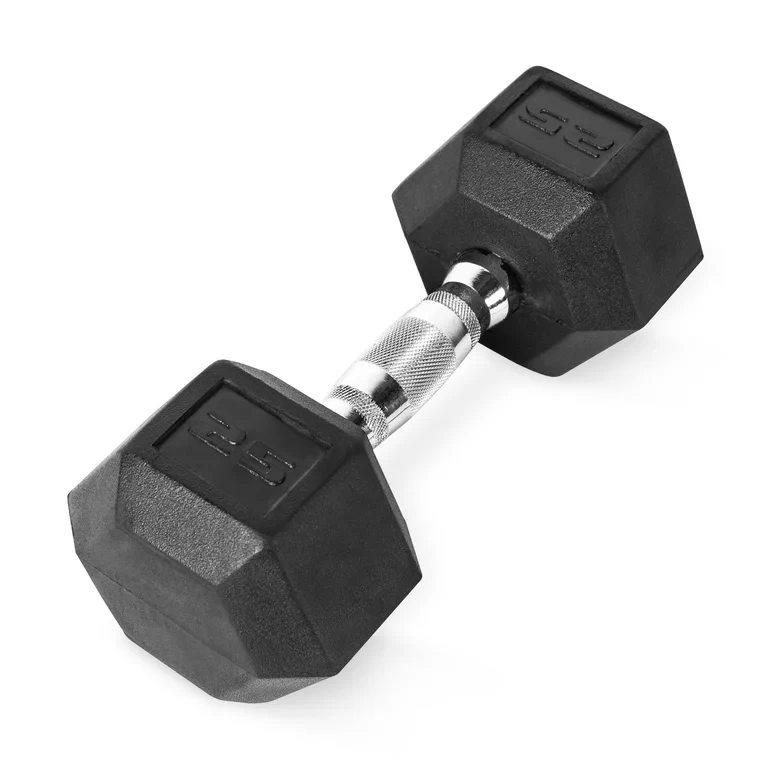 CAP Barbell, 25lb Rubber Hex Dumbbell, Single