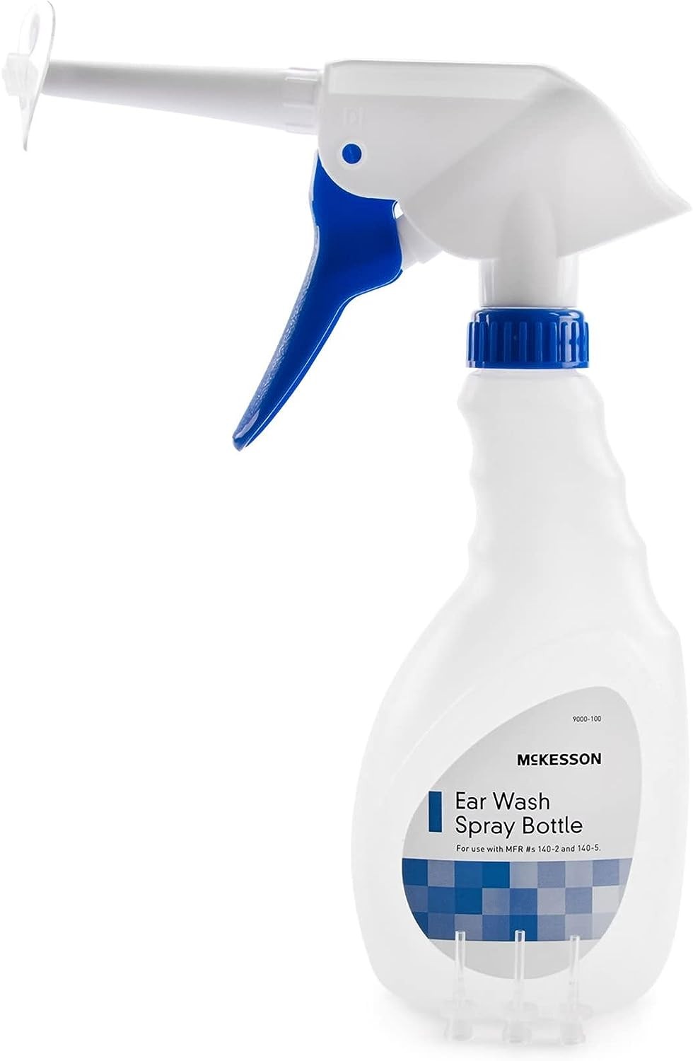 McKesson Ear Wash Spray Bottle for Ear Wax Removal, Rigid Tube, with Disposable Tips - Blue and White, 16 fl oz, 1 Count, 1 Pack
