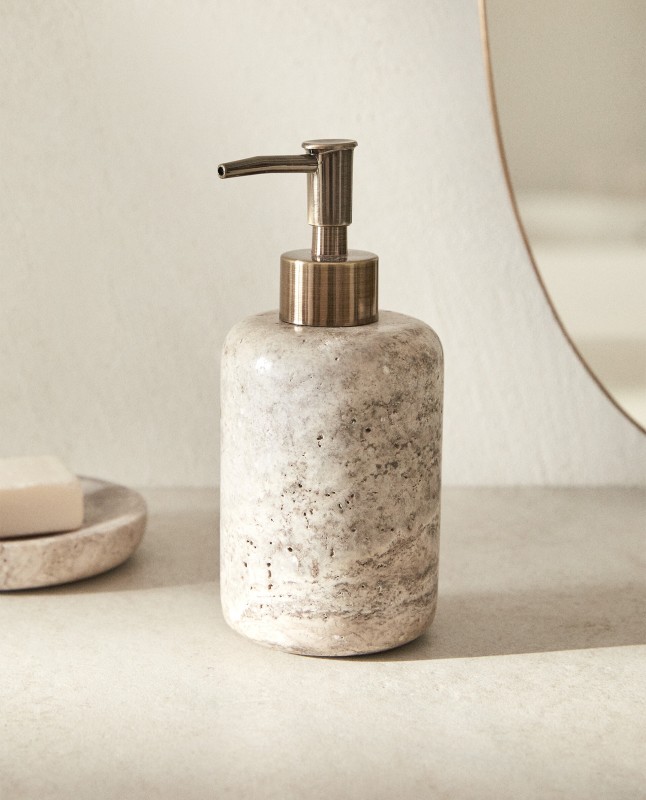 GRAY MARBLE SOAP DISPENSER