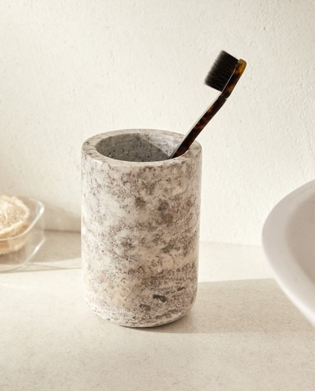 GRAY MARBLE TUMBLER
