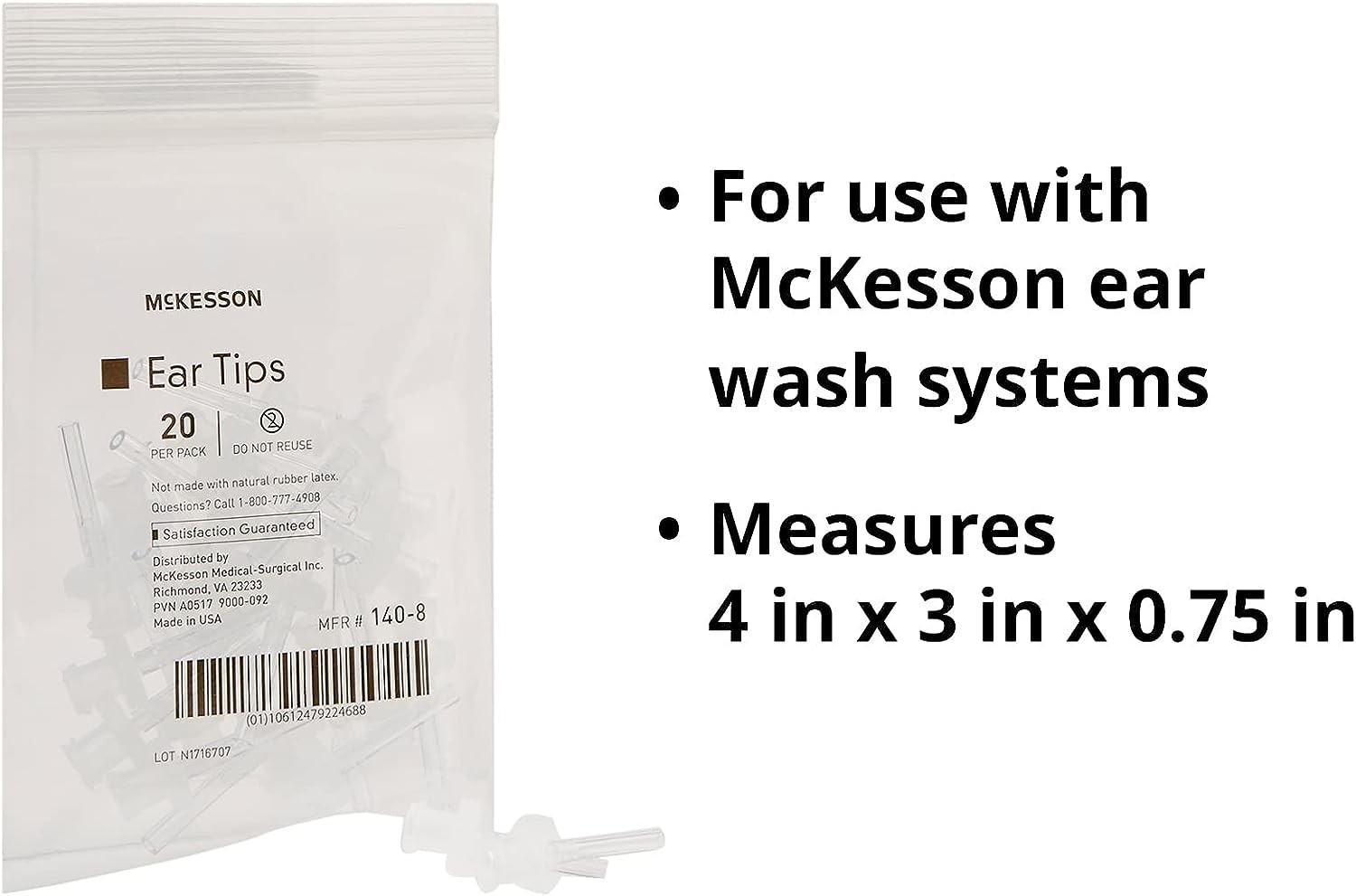 McKesson Ear Tips for Ear Wash System, Single Use, Disposable, 20 Count, 10 Packs, 200 Total