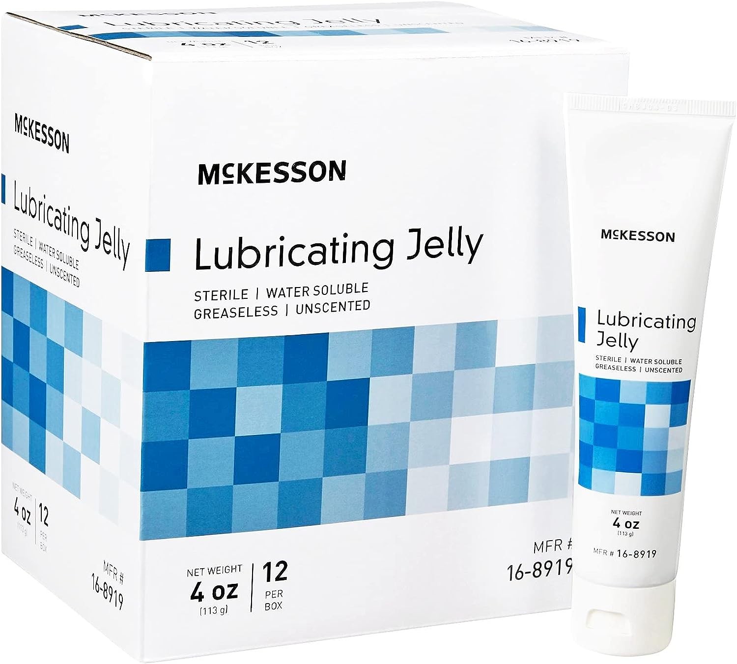 McKesson Lubricating Jelly, Sterile, Water Soluble, Unscented, Greaseless, 4 oz, 12 Count, 6 Packs, 72 Total