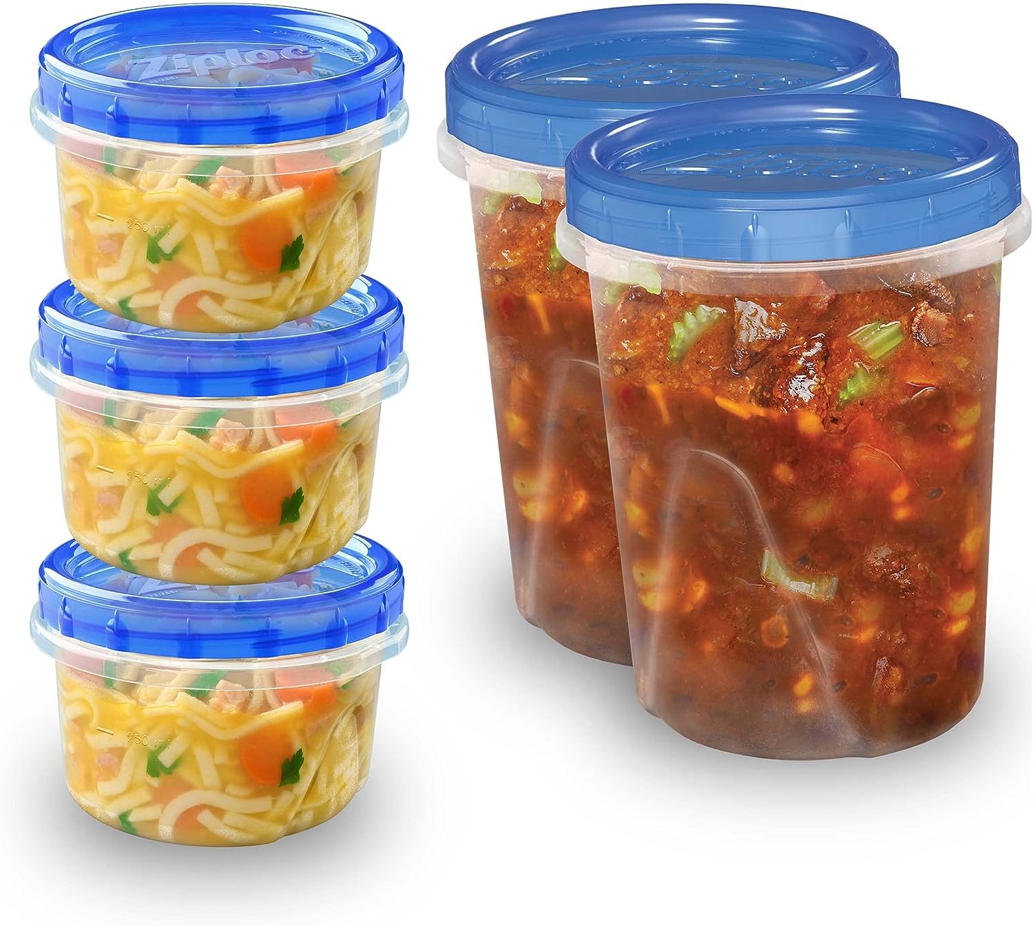 Ziploc Twist N Loc Food Storage Meal Prep Containers Reusable for Kitchen Organization, Dishwasher Safe, Variety Pack, 5 Count.