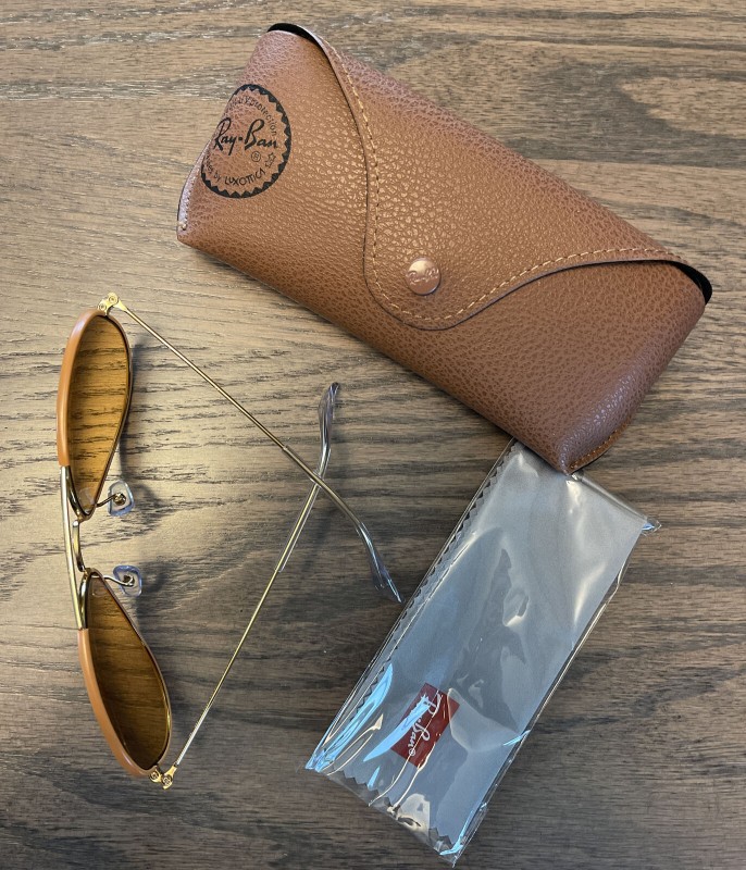 Ray-Ban RB3025JM Classic Full Color Metal Aviator Yellow on Gold w/ Orange Lens